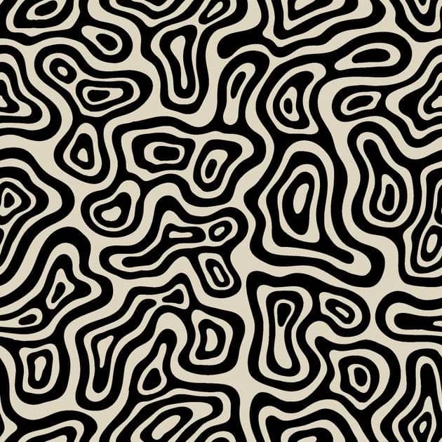 Black and cream contour texture shipped as a decal asset in Purecreate